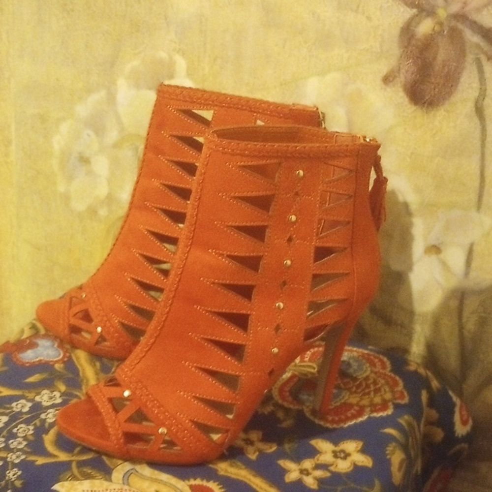 NWT Gorgeous Orange Open Toe Stilleto!*👠